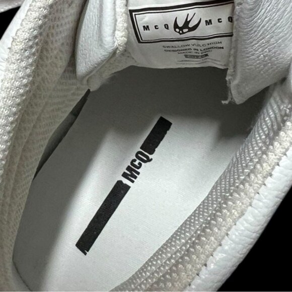 🌻NEW McQ Alexander McQueen Swallow Vulc Leather High-top Sneaker Size 40 Unisex - Picture 12 of 13